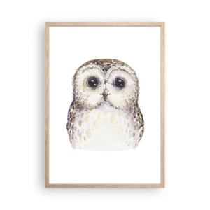 Poster in einem Rahmen aus heller Eiche - Schau mir in die Augen - 50x70 cm