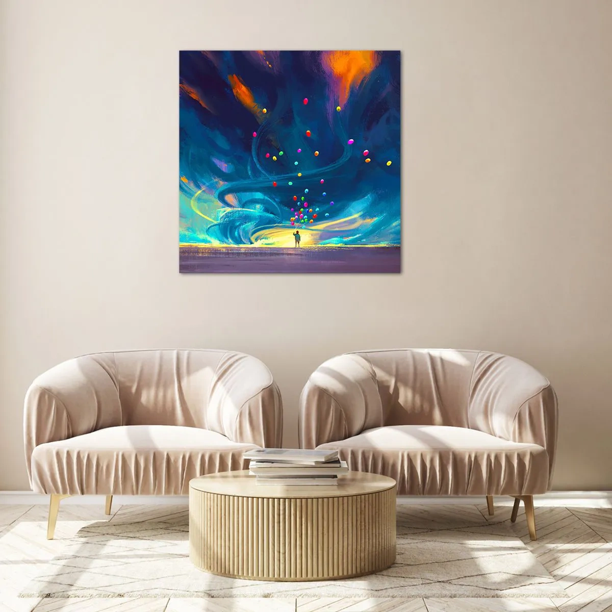 Glasbild - Bild auf glas - Zum blauen Wind - 60x60 cm