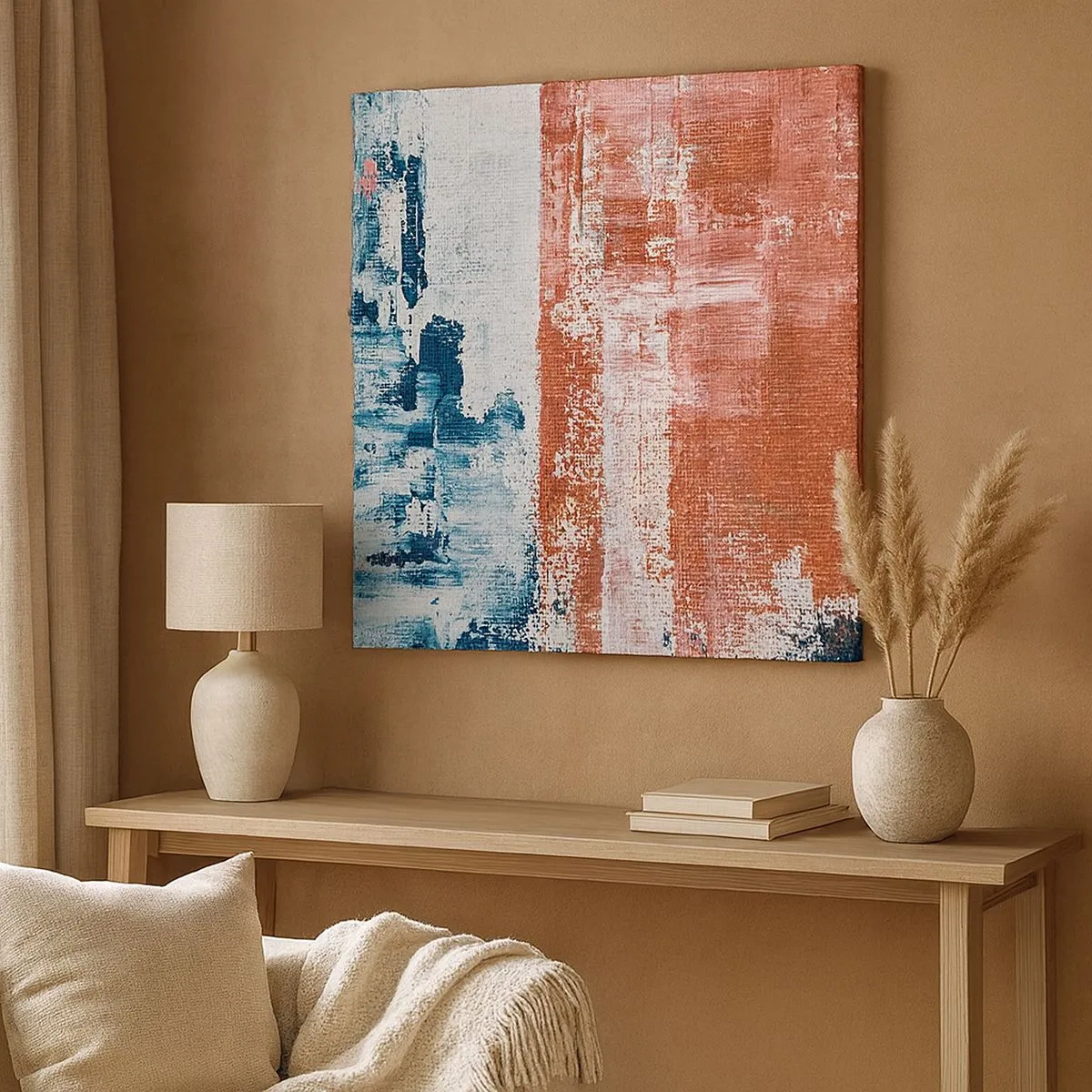 Bild auf Leinwand - Leinwandbild - Fünfzig-Fünfzig abstrakt - 30x30 cm