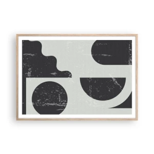 Poster in einem Rahmen aus heller Eiche - Komposition oben und unten - 100x70 cm