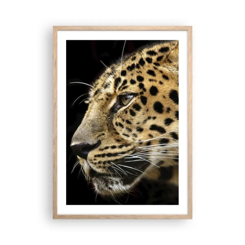 Poster in einem Rahmen aus heller Eiche - Ruhig, fokussiert, bereit - 50x70 cm