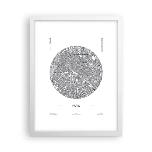 Poster in einem weißen Rahmen - Anatomie von Paris - 30x40 cm