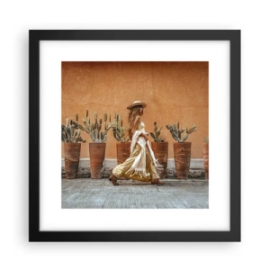 Poster in einem schwarzem Rahmen - Hippie-Stil - 30x30 cm