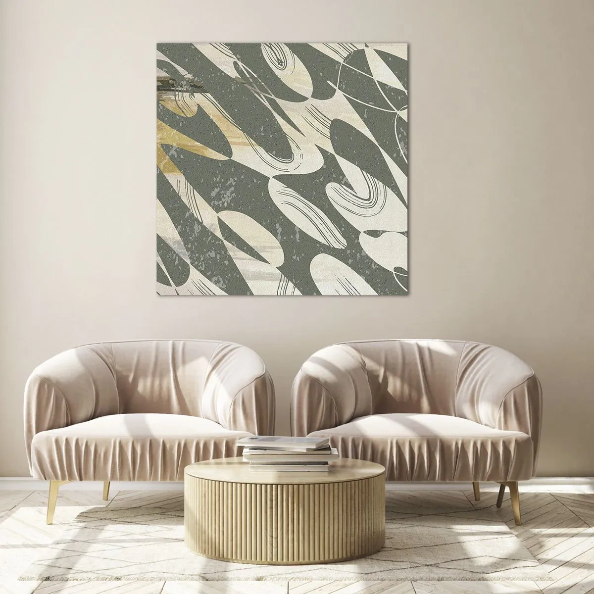 Glasbild - Bild auf glas - Rhythmische Abstraktion - 60x60 cm