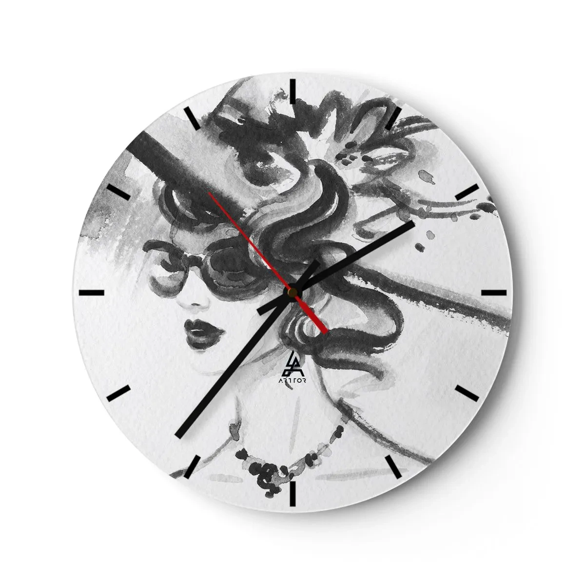 Wanduhr - Glasuhr - Eine Dame mit Charakter - 40x40 cm