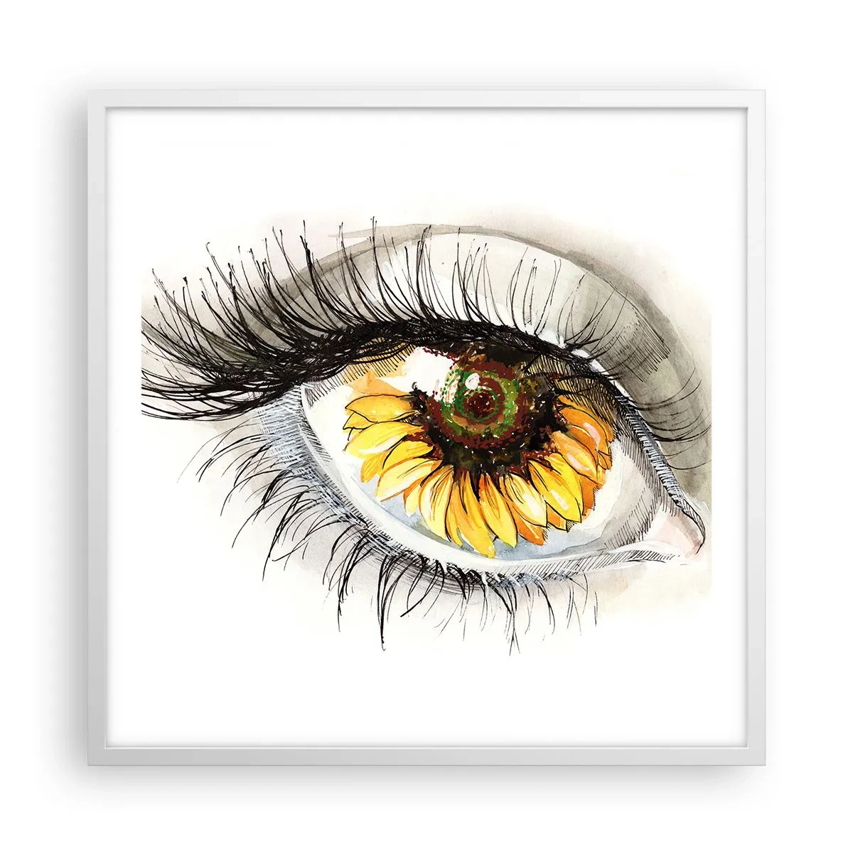 Poster in einem weißen Rahmen - Ein Look so heiß wie der Sommer - 60x60 cm