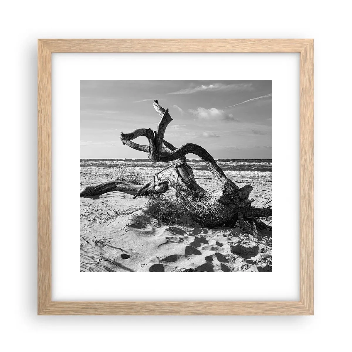 Poster in einem Rahmen aus heller Eiche - Meeresskulptur - 30x30 cm