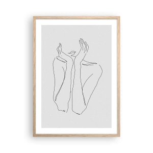 Poster in einem Rahmen aus heller Eiche - Wovon Mädchen träumen - 50x70 cm