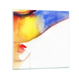 Glasbild - Bild auf glas - Bildnis einer Dame - 50x50 cm