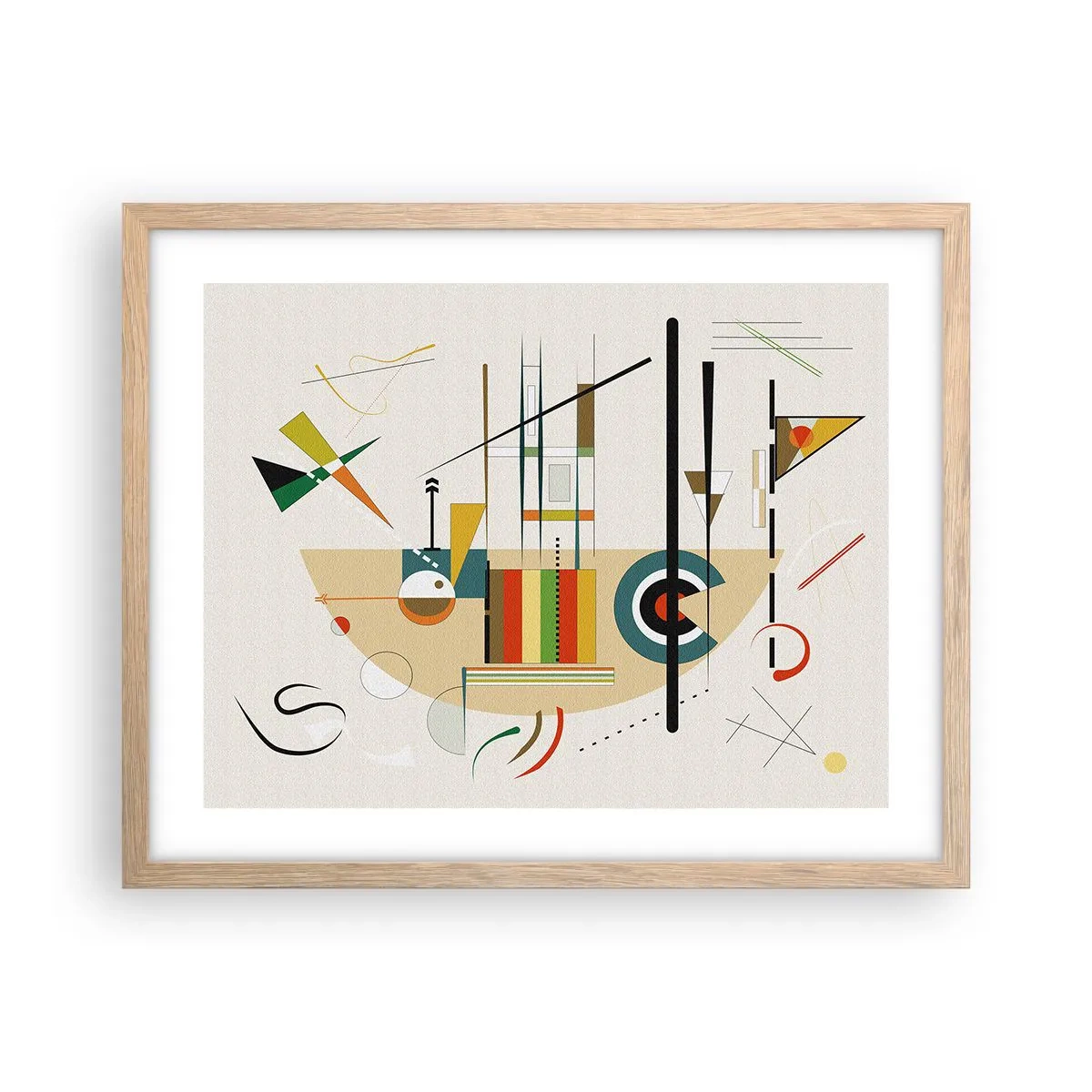 Poster in einem Rahmen aus heller Eiche - Und die Welt lacht - 50x40 cm