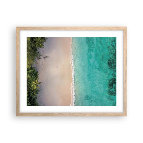 Poster in einem Rahmen aus heller Eiche - Paradiesstrand - 50x40 cm