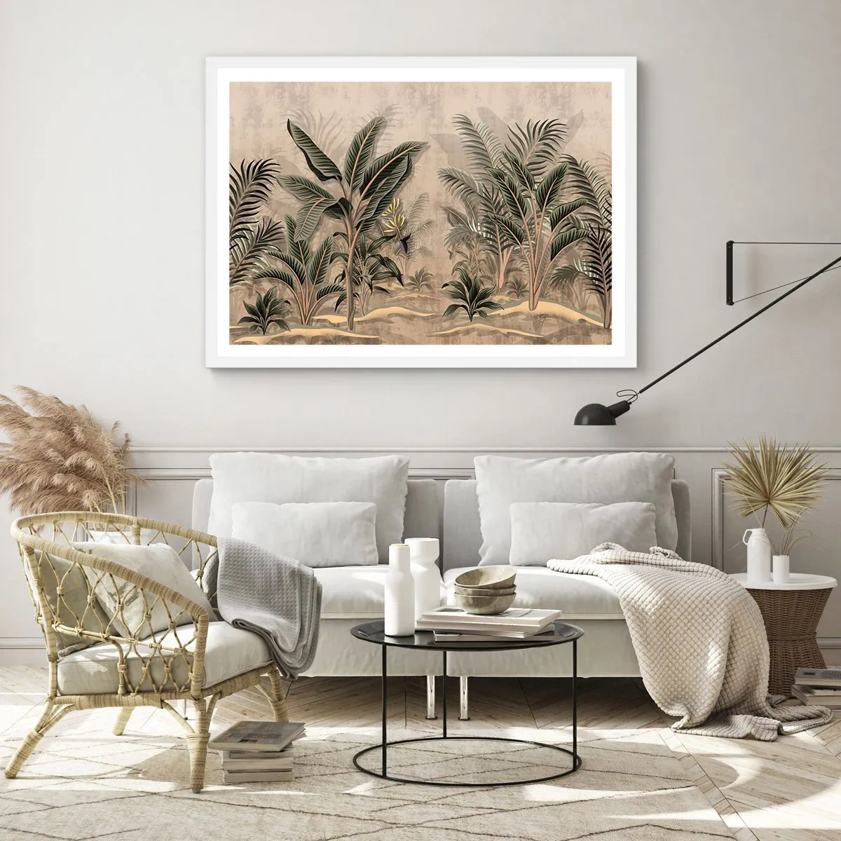Poster in einem weißen Rahmen - Eine Gravur im Kolonialstil - 40x30 cm