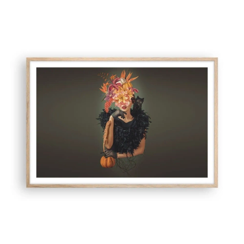 Poster in einem Rahmen aus heller Eiche - Der Zauber einer Hexe - 91x61 cm