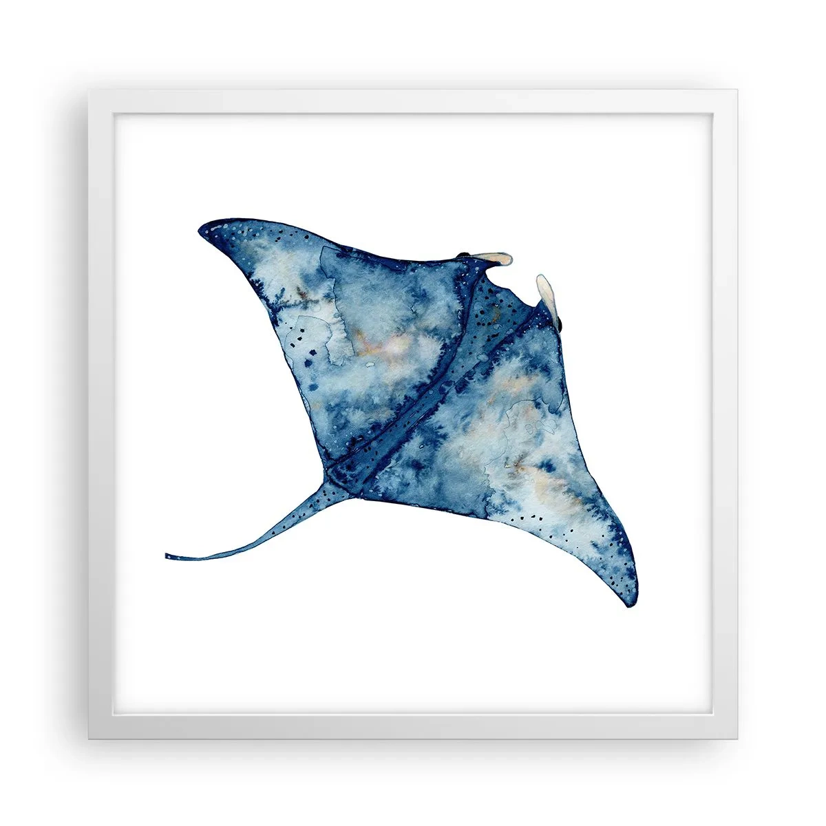 Poster in einem weißen Rahmen - Leben im Blau - 40x40 cm