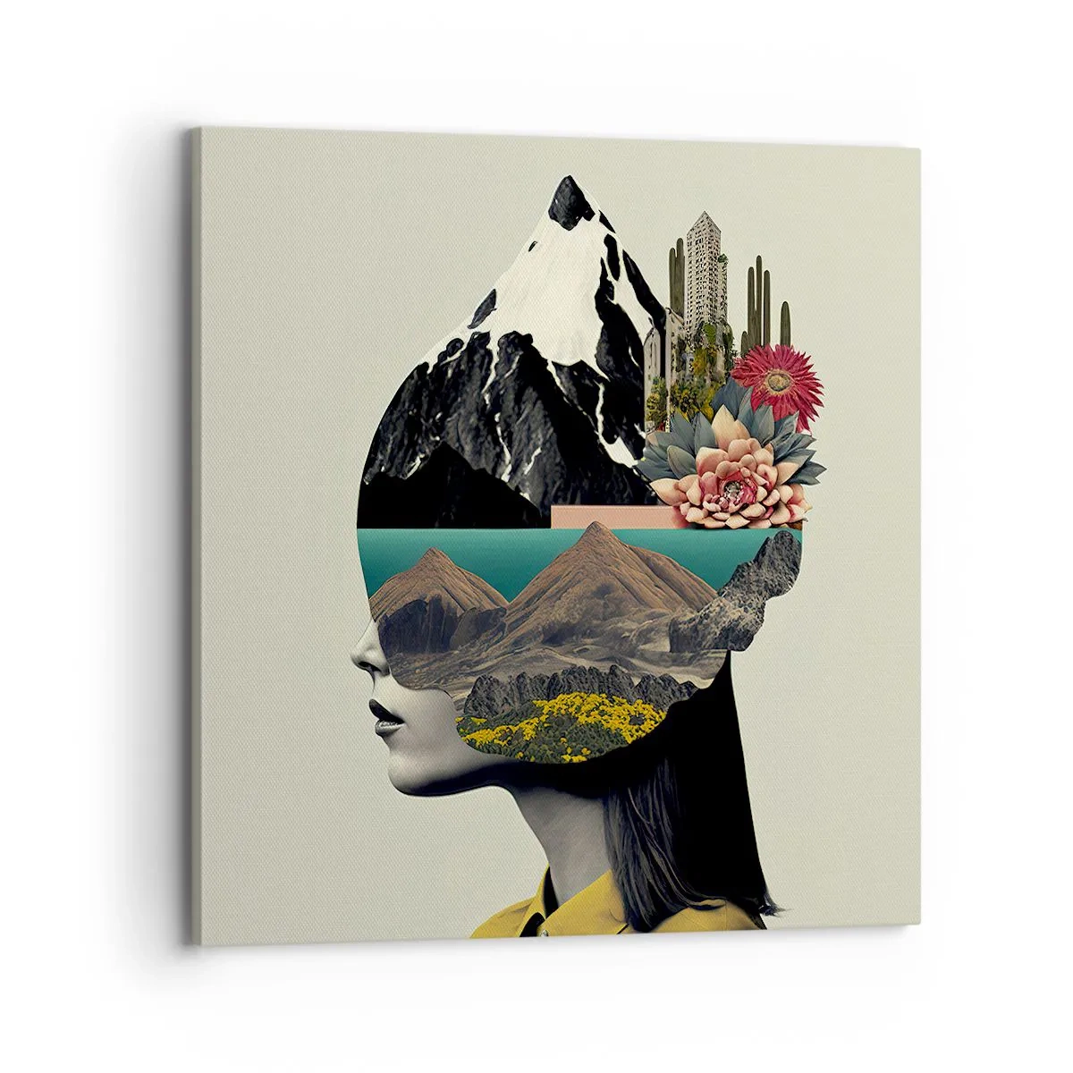 Bild auf Leinwand - Leinwandbild - Frau – bleibt immer ein Geheimnis - 70x70 cm