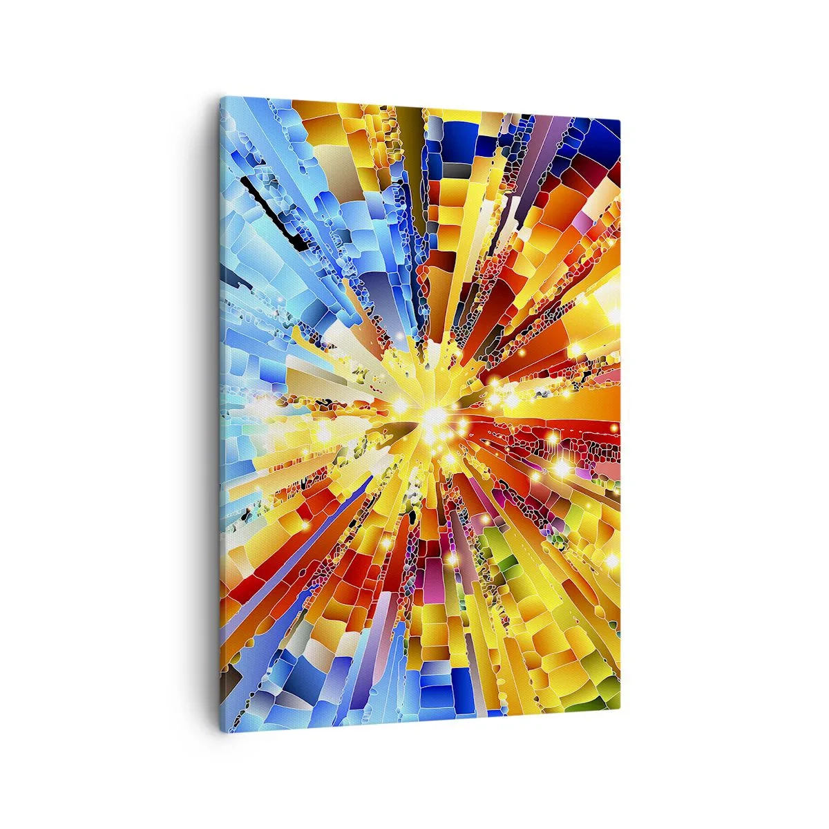 Bild auf Leinwand - Leinwandbild - Eine dynamische Explosion aus Farbe und Licht - 50x70cm - In Medienauflösung - Moderne Wanddekoration für Wohnzimmer und Schlafzimmer ARTTOR
