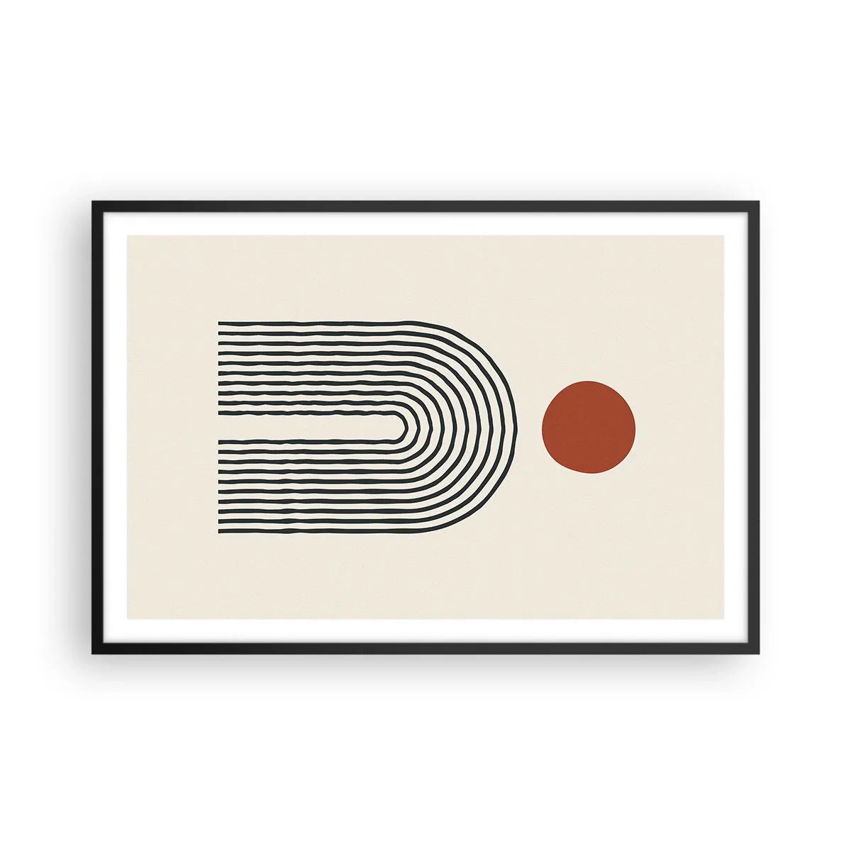 Poster in einem schwarzem Rahmen - Magnetismus von Formen und Farben - 91x61 cm