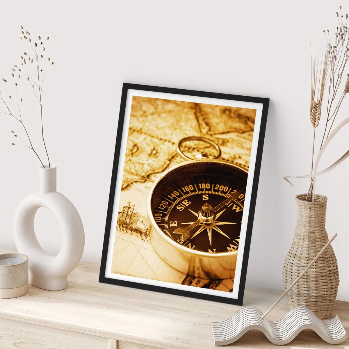 Poster in einem schwarzem Rahmen - Ost oder West? - 61x91 cm