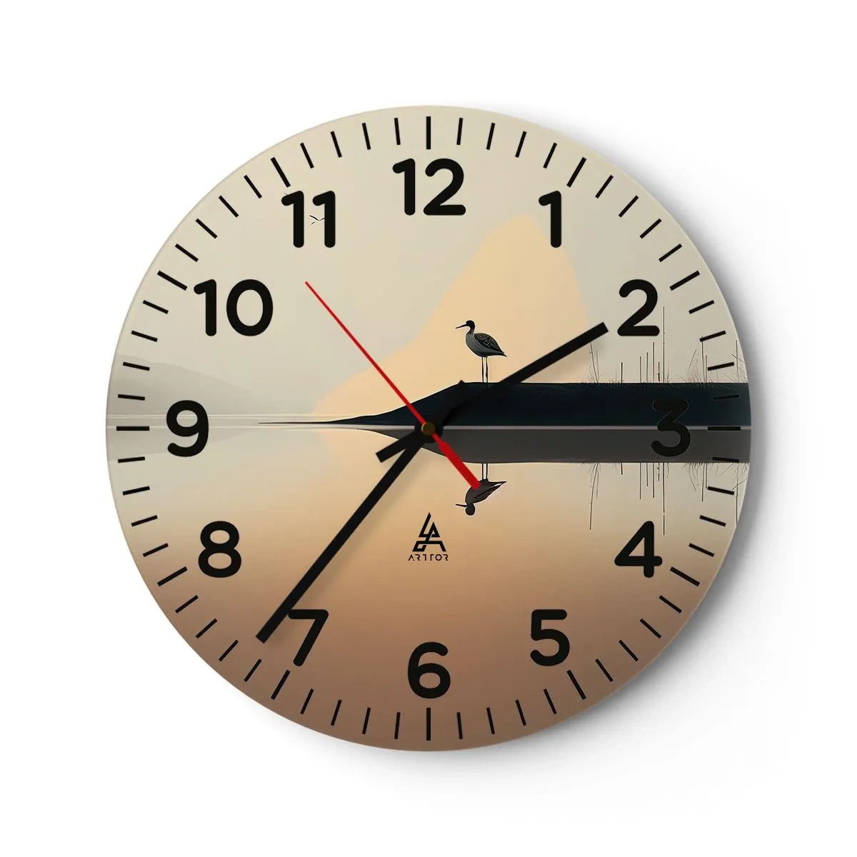 Wanduhr - Glasuhr - Herr am See - 40x40 cm