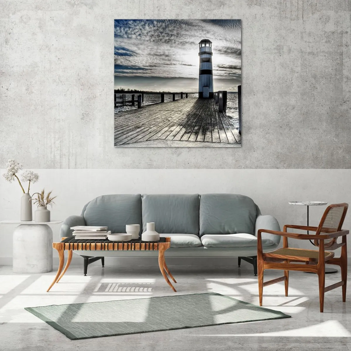 Glasbild - Bild auf glas - Matrosen, ich warte auf euch - 60x60 cm