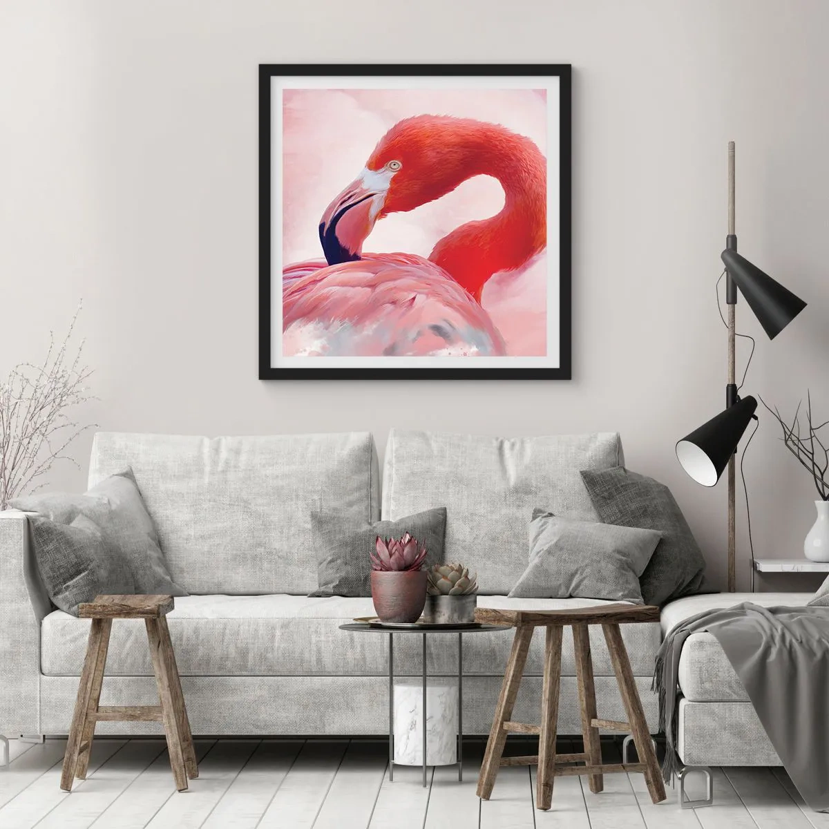 Poster in einem schwarzem Rahmen - Vogel Schönheit - 30x30 cm