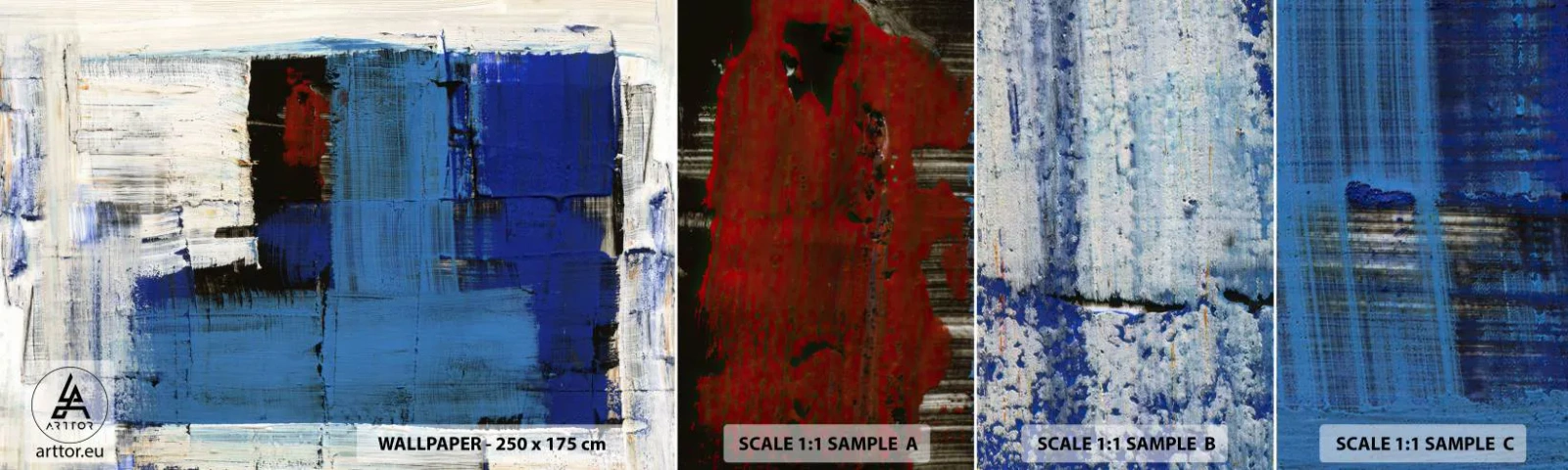 Fototapeten Muster Selbstklebend Deluxe Sticker - Geheimnis ist blau - Abstraktion, Stück, Modernität - 100x30 cm