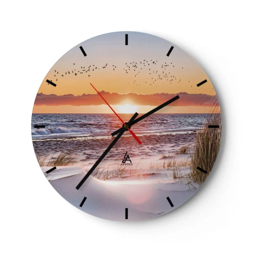Wanduhr - Glasuhr - Horizontale Landschaft - 40x40 cm