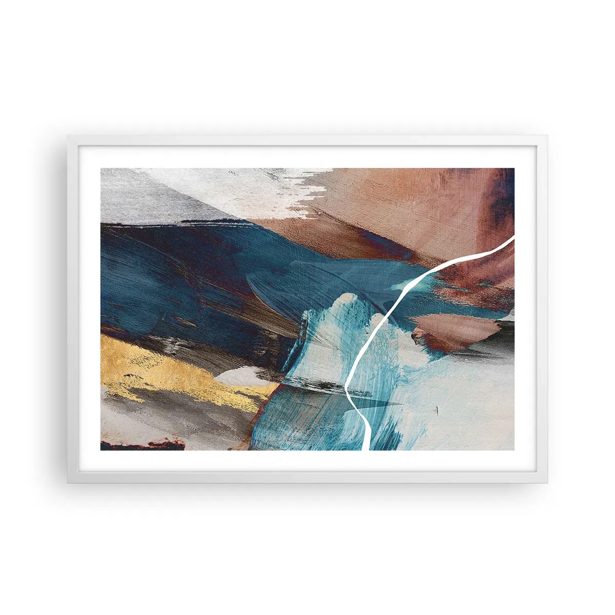 Poster in einem weißen Rahmen - Großzügig und mit Energie - 70x50 cm