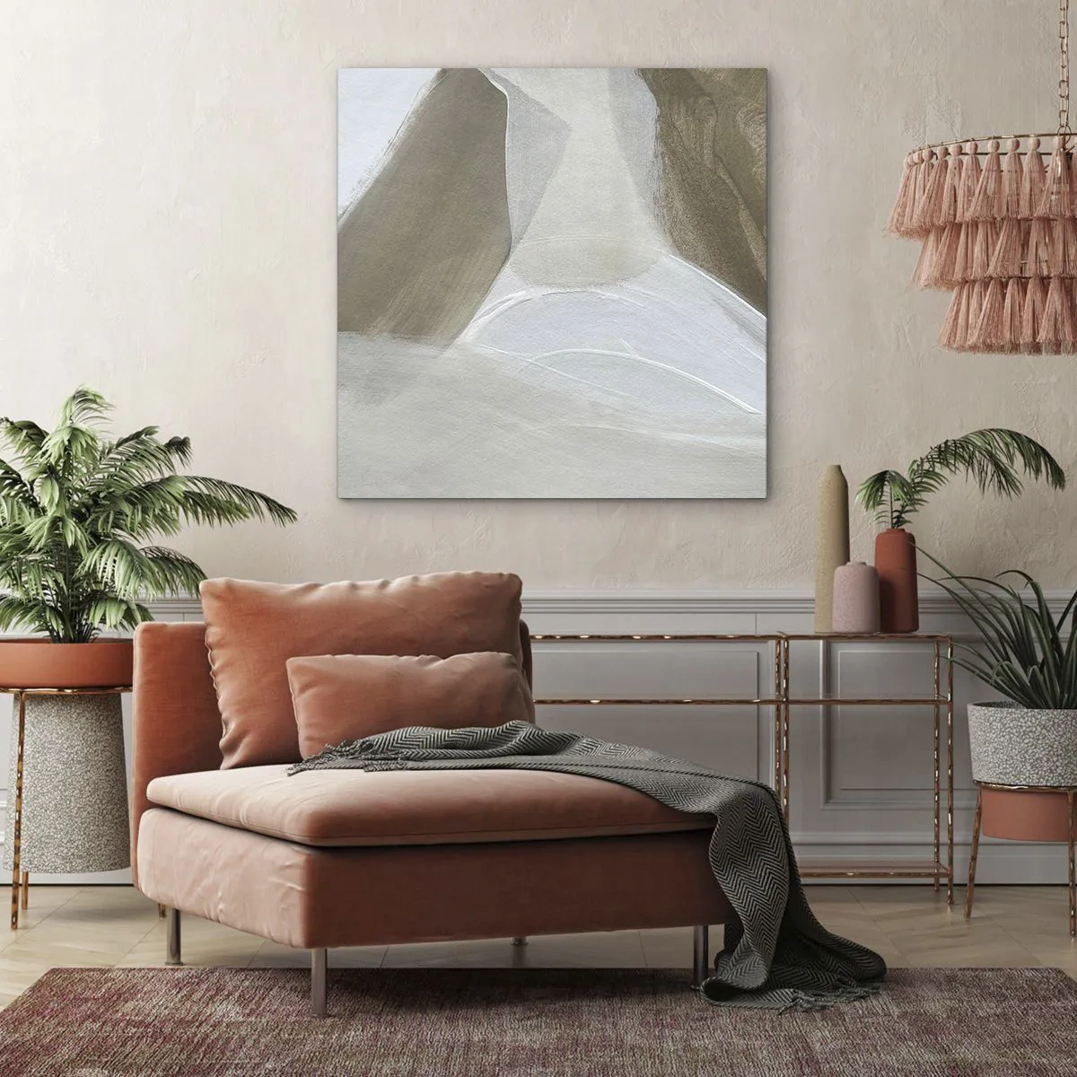 Bild auf Leinwand - Leinwandbild - Welle aus Weiß - 70x70 cm