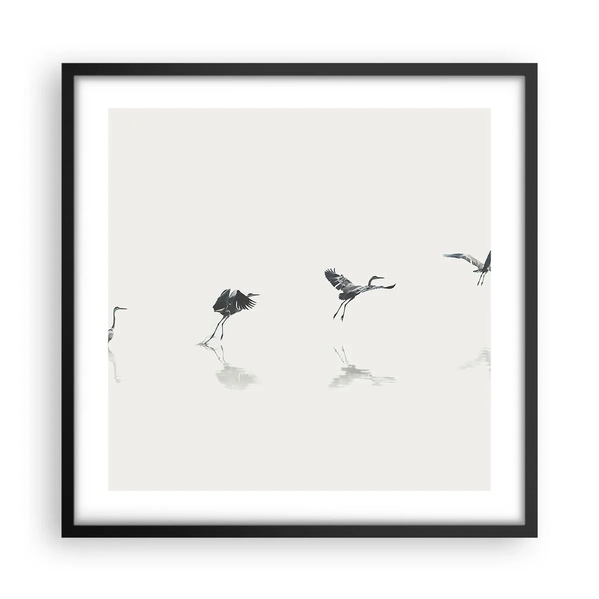 Poster in einem schwarzem Rahmen - Vier einfache Schritte - 50x50 cm