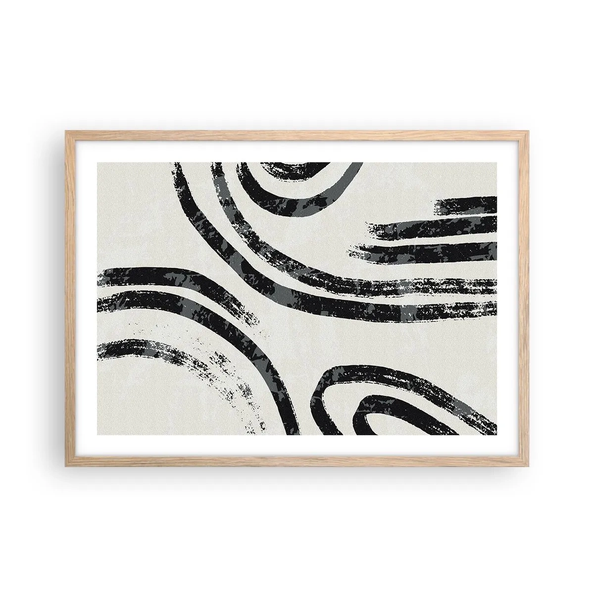 Poster in einem Rahmen aus heller Eiche - Bei Hälfte angehalten - 70x50 cm