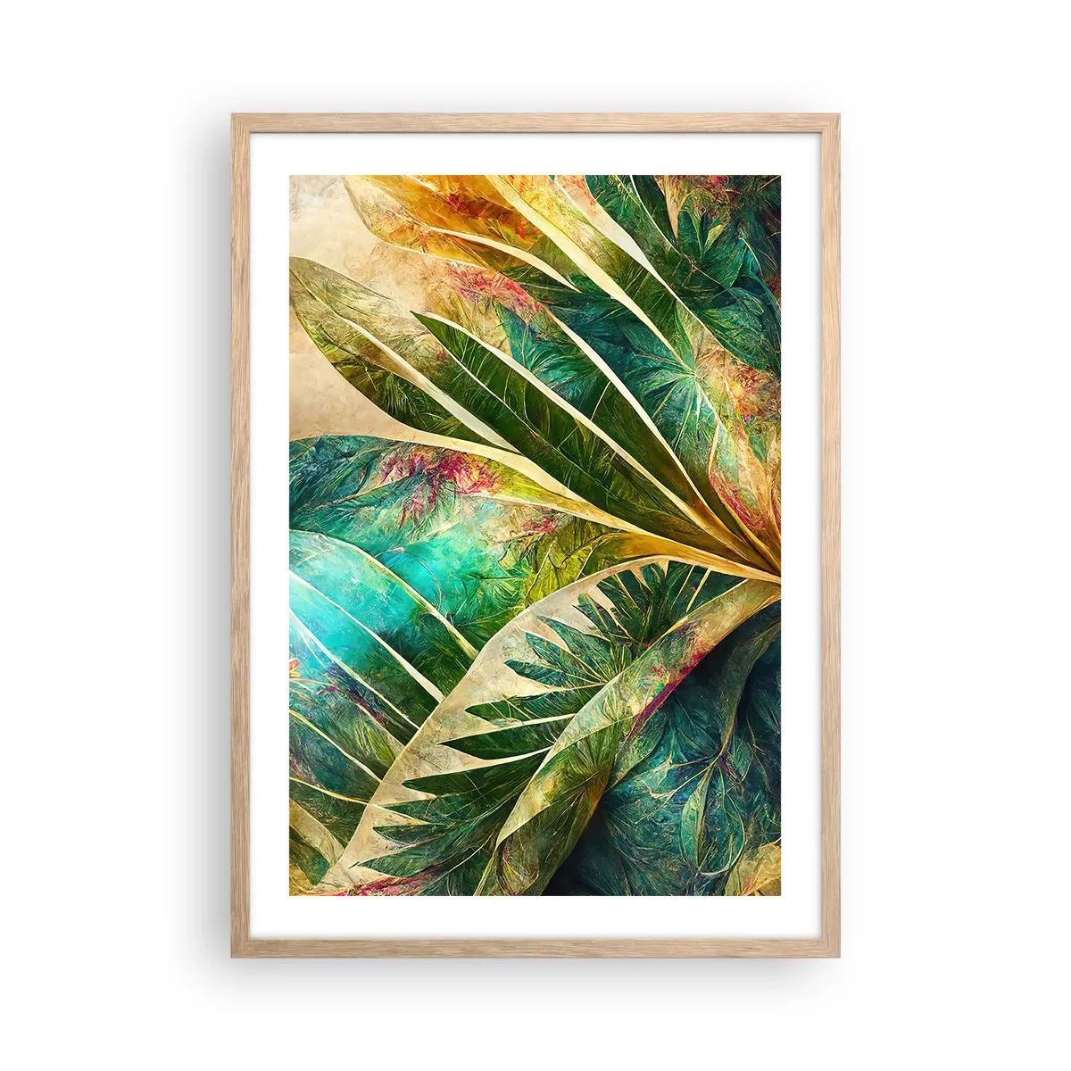 Poster in einem Rahmen aus heller Eiche - Farben der Tropen - 50x70 cm