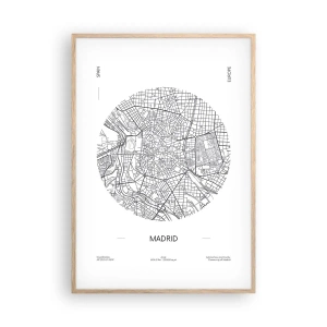 Poster in einem Rahmen aus heller Eiche - Anatomie von Madrid - 70x100 cm