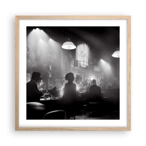 Poster in einem Rahmen aus heller Eiche - In Jazz-Atmosphäre - 50x50 cm