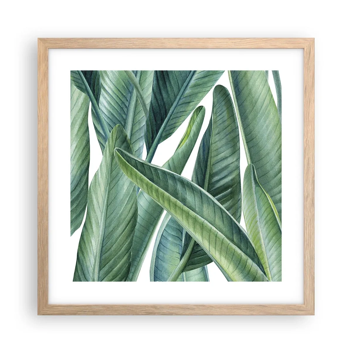 Poster in einem Rahmen aus heller Eiche - An und für sich Grün - 40x40 cm