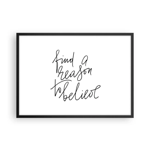 Poster in einem schwarzem Rahmen - Ein motivierendes Zitat im minimalistischen Stil - 70x50cm - Es ist möglich - Moderne Wanddekoration für Wohnzimmer und Schlafzimmer ARTTOR