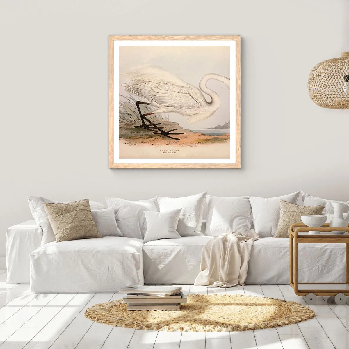 Poster in einem Rahmen aus heller Eiche - Dame auf den Binsen - 50x50 cm