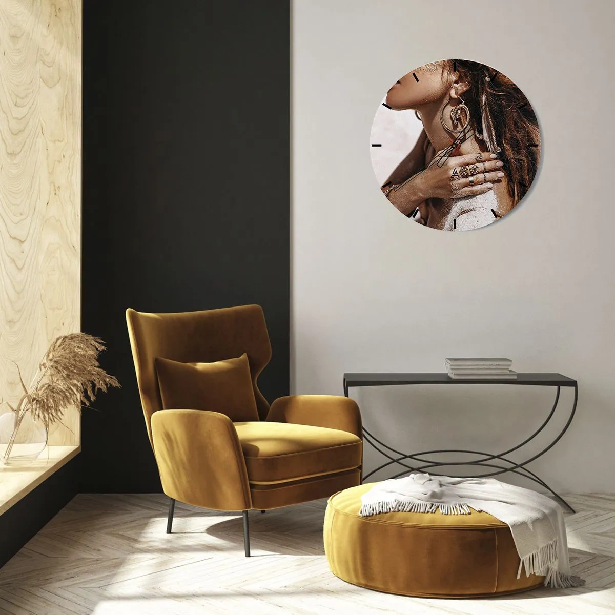 Wanduhr - Glasuhr - Königin des wilden Strandes - 40x40 cm