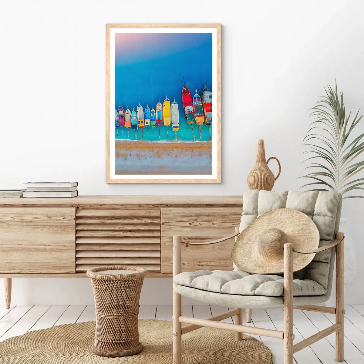 Poster in einem Rahmen aus heller Eiche - Aus der Vogelperspektive - 40x50 cm