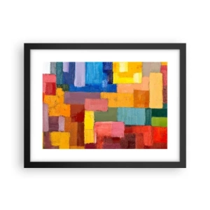 Poster in einem schwarzem Rahmen - Jeder ist anders, alle bunt - 40x30 cm