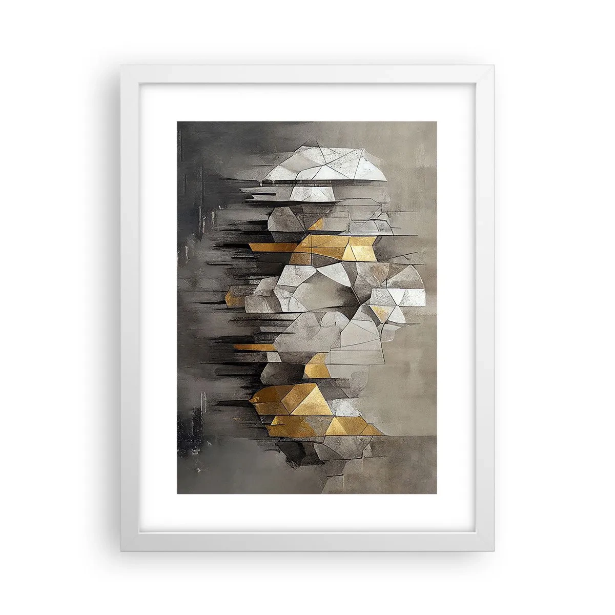 Poster in einem weißen Rahmen - Komposition aus Eis und Licht - 30x40 cm