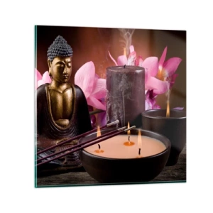 Glasbild - Bild auf glas - Den Geist frei machen, den Körper beruhigen - 40x40 cm