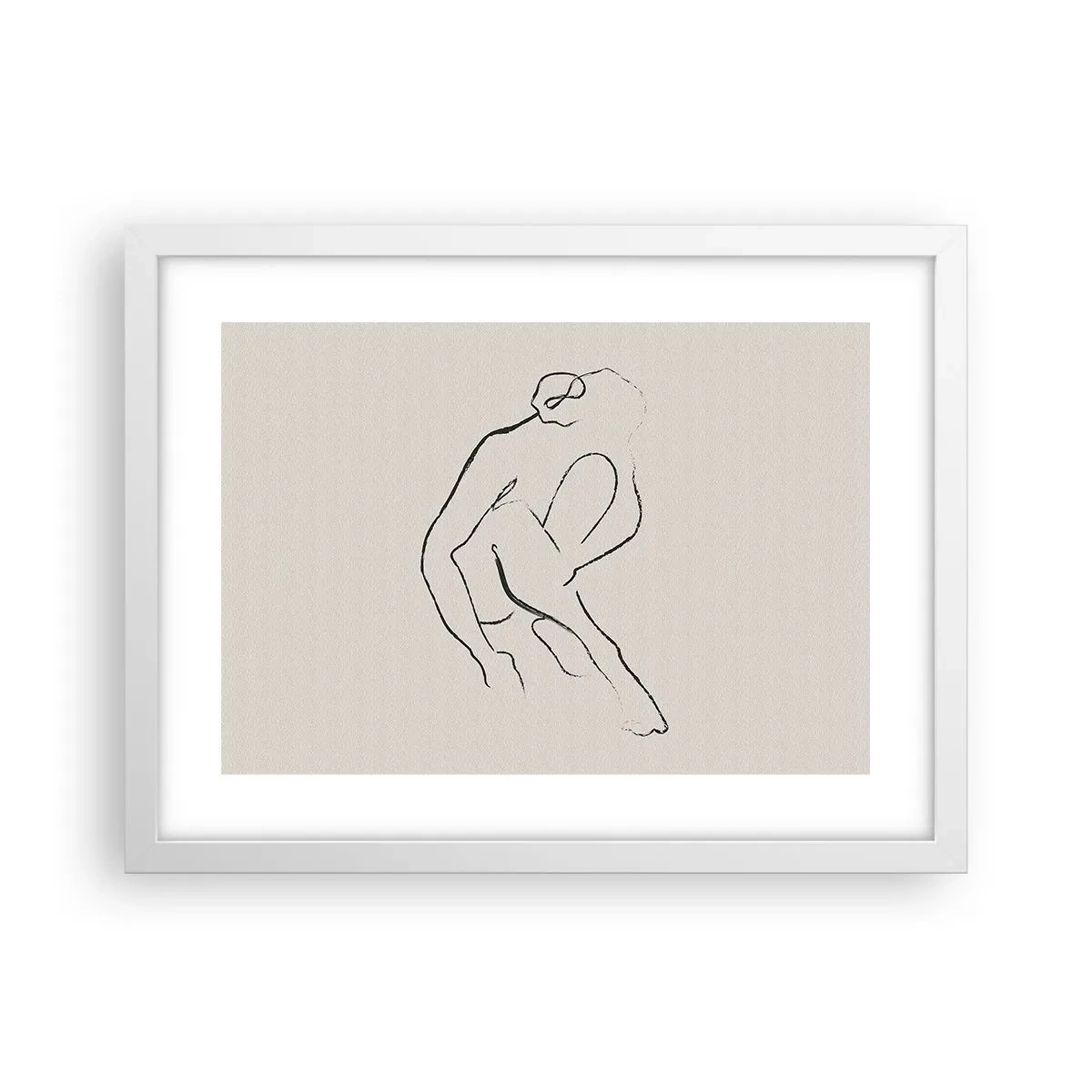 Poster in einem weißen Rahmen - Intime Skizze - 40x30 cm