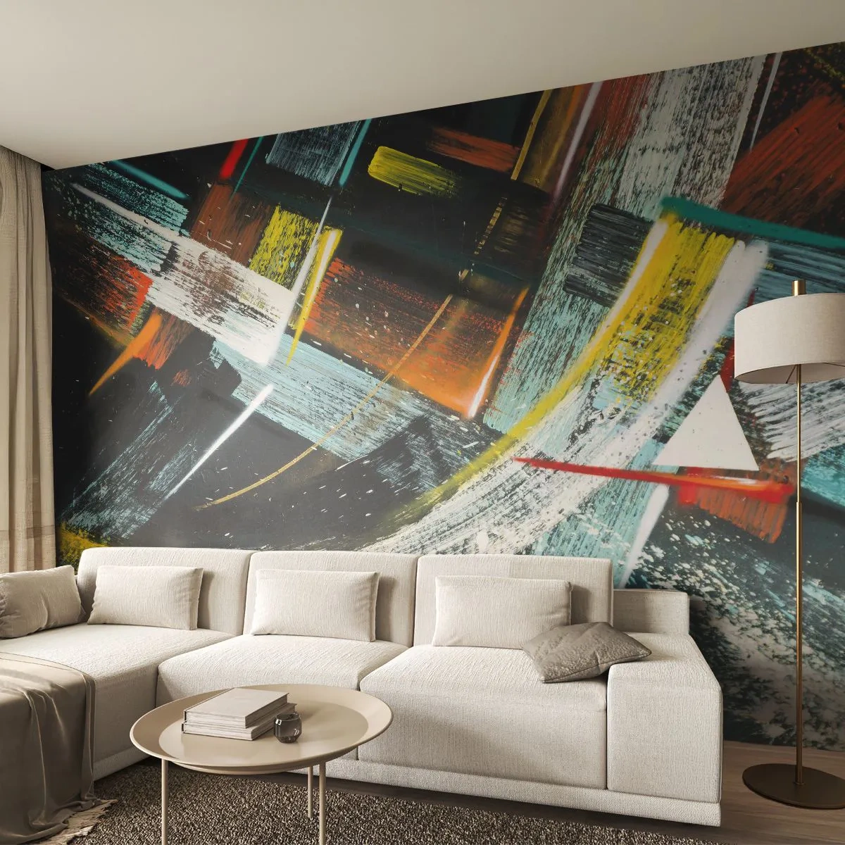 Selbstklebende Fototapete Deluxe Sticker - Energie der Bewegung - Abstraktion, Stück, Moderne Kunst - 400x280 cm