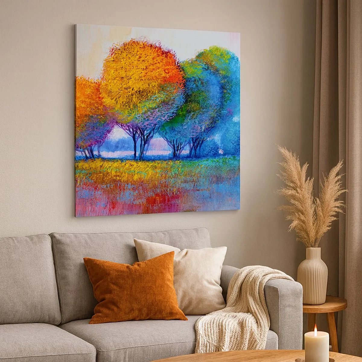 Bild auf Leinwand - Leinwandbild - Ein Haufen leuchtender Farben - 30x30 cm