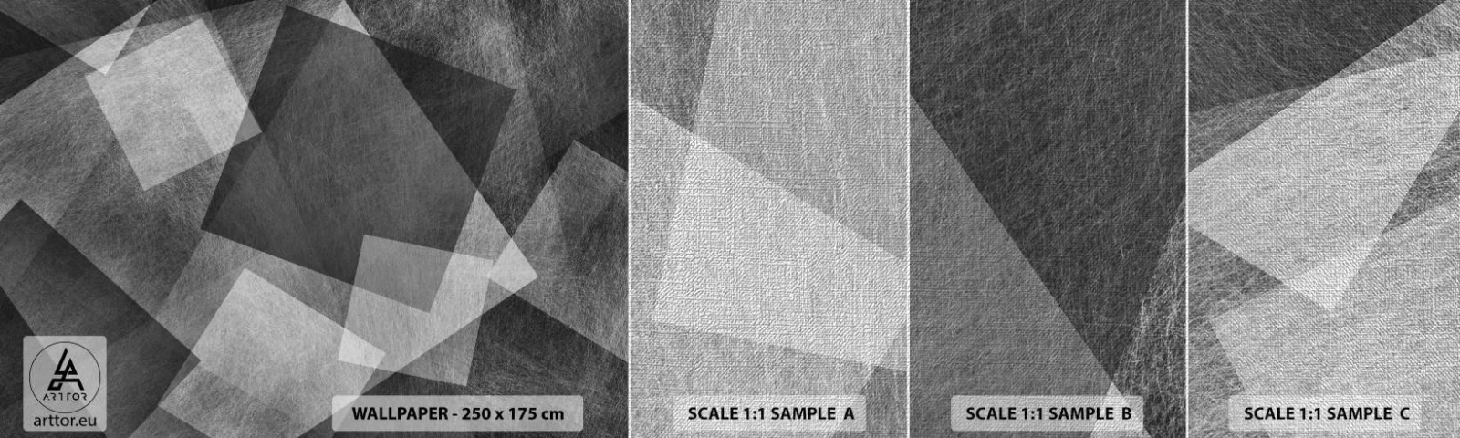 Fototapeten Muster Premium Canvas - Das ewige Symbol für Beständigkeit und Ordnung - Abstraktion, Stück, Schwarz und weiß - 100x30 cm