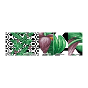 Fototapeten Muster Selbstklebend Deluxe Sticker - Von Natur aus eine symmetrische Komposition - Abstraktion, Blatt, Blume - 100x30 cm