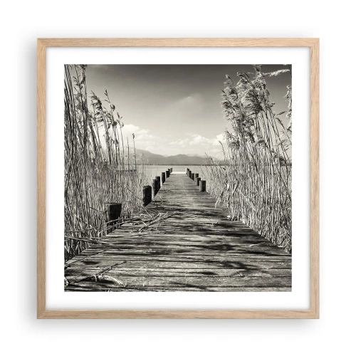 Poster in einem Rahmen aus heller Eiche - In der Stille des Grases - 50x50 cm