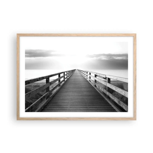 Poster in einem Rahmen aus heller Eiche - In die Ferne ... - 70x50 cm