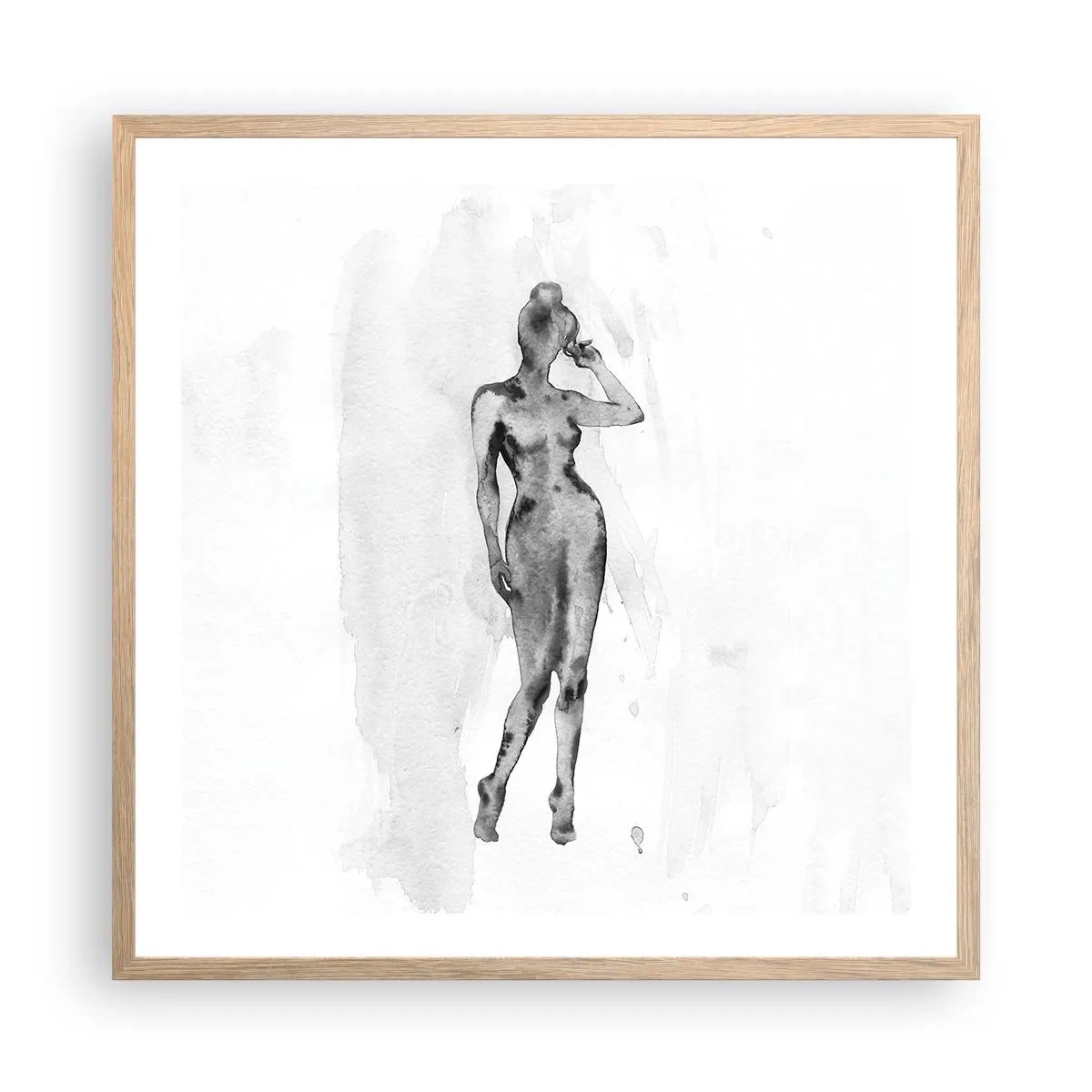 Poster in einem Rahmen aus heller Eiche - Eine Studie über das Ideal der Weiblichkeit - 60x60 cm